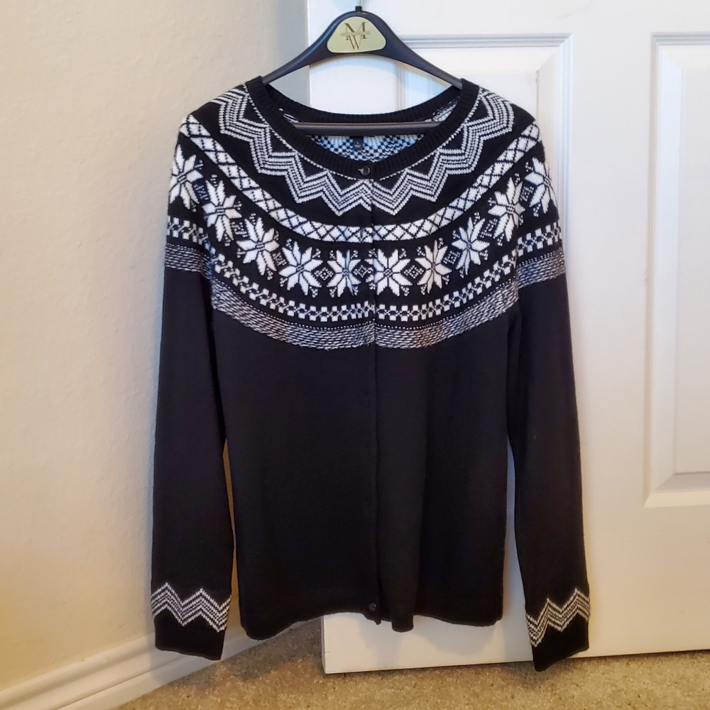 Talbots Large Fair Isle Cardigan